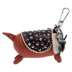 Pre Owned Burberry Multicolor Leather Studded Scottie Dog Charm