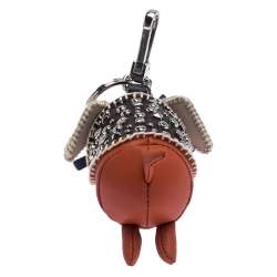 Pre Owned Burberry Multicolor Leather Studded Scottie Dog Charm
