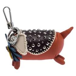 Pre Owned Burberry Multicolor Leather Studded Scottie Dog Charm