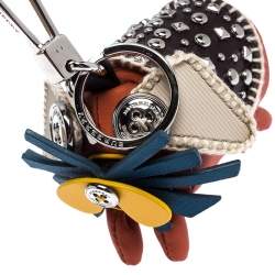 Pre Owned Burberry Multicolor Leather Studded Scottie Dog Charm