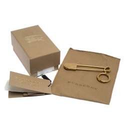 Pre Owned Burberry Gold Metal Kilt Pin Bag Charm