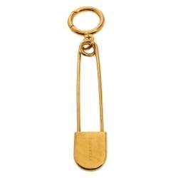 Pre Owned Burberry Gold Metal Kilt Pin Bag Charm