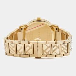 Burberry Gold Check Stamped Gold Plated Stainless Steel The City BU9038 Unisex Wristwatch 38 mm