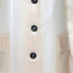 Pre Owned Burberry Prorsum Cream Sheer PVC Trench Coat S