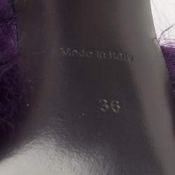 Pre Owned Burberry Prorsum Purple Shearling Fur Slide Sandals Size 36