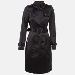 Pre Owned Burberry Prorsum Black Cotton Double Breasted Trench Coat M