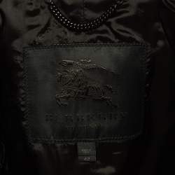 Pre Owned Burberry Prorsum Black Cotton Double Breasted Trench Coat M