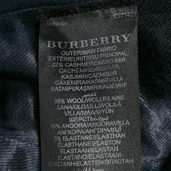 Pre Owned Burberry Prorsum Navy Blue Wool Detachable Fur Collar Coat S