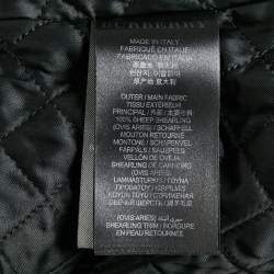 Burberry Black Fox Fur Trim Shearling and Leather Zip-Up Jacket S