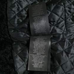 Burberry Black Fox Fur Trim Shearling and Leather Zip-Up Jacket S