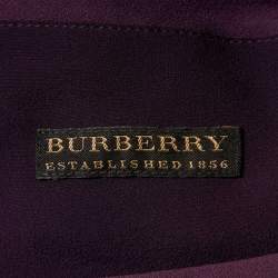 Burberry Prorsum Vintage Purple Silk Crepe Ruched Midi Dress S
