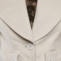 Burberry Prorsum Light Beige Button Front Pleated Jacket S
