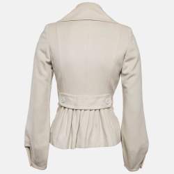 Burberry Prorsum Light Beige Button Front Pleated Jacket S