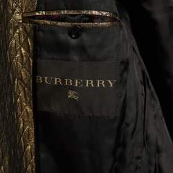 Burberry Prorsum Gold Metallic Quilted Trench Coat S