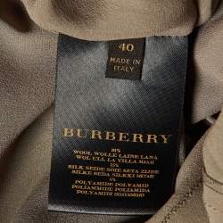 Burberry Prorsum Vintage Brown Wool & Silk Pleated Dress S