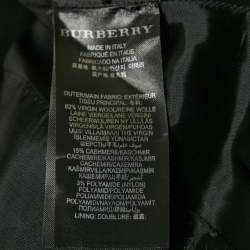 Burberry Black/Purple Checks Wool Blend Coat S