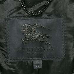 Burberry Black/Purple Checks Wool Blend Coat S
