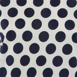Burberry Prorsum White/Navy Blue Polka Dot Print Cotton T-Shirt M