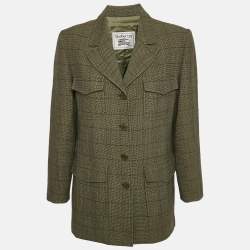 Burberry Prorsum Vintage Green Check Wool Blazer M