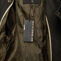 Pre Owned Burberry Prorsum Greenish Grey Synthetic Quilted Zip-Up Jacket M