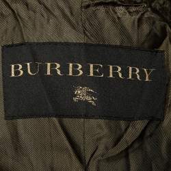 Pre Owned Burberry Prorsum Greenish Grey Synthetic Quilted Zip-Up Jacket M