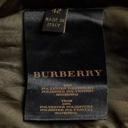 Pre Owned Burberry Prorsum Greenish Grey Synthetic Quilted Zip-Up Jacket M