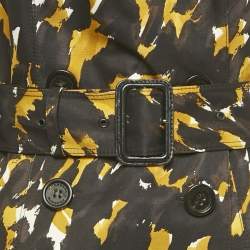 Pre Owned Burberry Prorsum Brown Printed Cotton Blend Trench Coat M