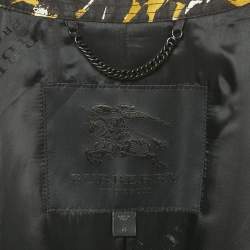 Pre Owned Burberry Prorsum Brown Printed Cotton Blend Trench Coat M