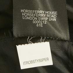 Pre Owned Burberry Prorsum Navy Blue Gabardine Fur Trim Trench Coat S