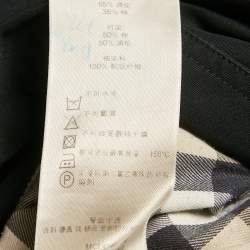 Pre Owned Burberry Prorsum Vintage Black Cotton Blend Double Breasted Trench Coat S