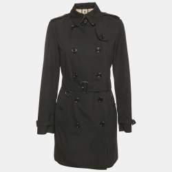 Pre Owned Burberry Prorsum Vintage Black Cotton Blend Double Breasted Trench Coat S