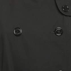 Pre Owned Burberry Prorsum Vintage Black Cotton Blend Double Breasted Trench Coat S