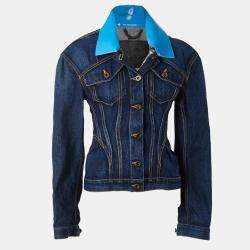 Pre Owned Burberry Prorsum Blue Denim Collar Detai Jacket XS