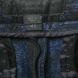 مملوكة مسبقًا Burberry Prorsum Navy Blue /Black Floral Jacquard Trousers M