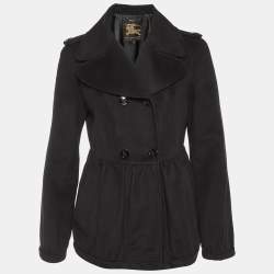 مملوكة مسبقًا Burberry Prorsum Black Wool & Cashmere Peplum Coat M