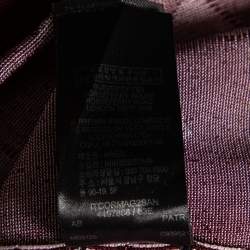 Burberry Prorsum Burgundy Heart Print Knit & Silk Sweater S