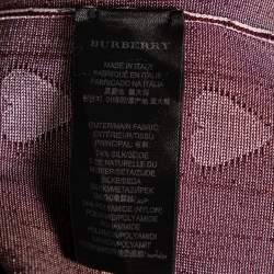 Burberry Prorsum Burgundy Heart Print Knit & Silk Sweater S