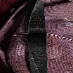 Burberry Prorsum Burgundy Heart Print Knit & Silk Sweater S