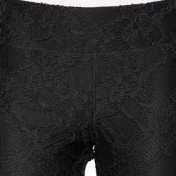 Pre Owned Burberry Prorsum Black Lace Stretch Knit Leggings M