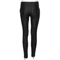 Pre Owned Burberry Prorsum Black Lace Stretch Knit Leggings M