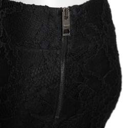 Pre Owned Burberry Prorsum Black Lace Stretch Knit Leggings M