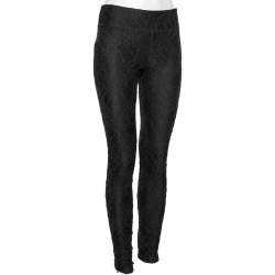 Pre Owned Burberry Prorsum Black Lace Stretch Knit Leggings M