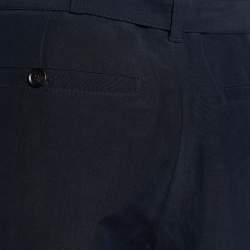 Burberry Prorsum Navy Linen Silk Paperbag Waist Trousers M