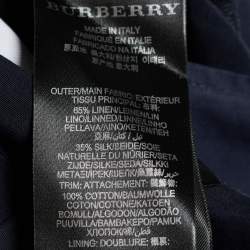 Burberry Prorsum Navy Linen Silk Paperbag Waist Trousers M
