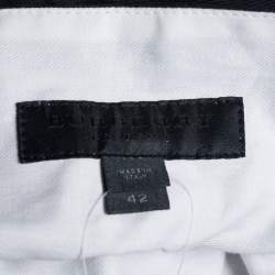 Burberry Prorsum Navy Linen Silk Paperbag Waist Trousers M