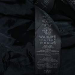 Pre Owned Burberry Prorsum Grey Knit & Cotton Paneled Double Breasted Coat XS