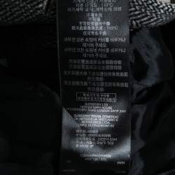 Pre Owned Burberry Prorsum Grey Knit & Cotton Paneled Double Breasted Coat XS