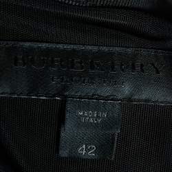 Burberry Prorsum Black Crepe Metal Heart Corset Detail Dress M