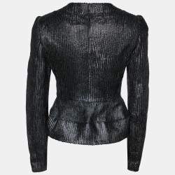 Burberry Prorsum Metallic Embossed Leather Hook Front Jacket S