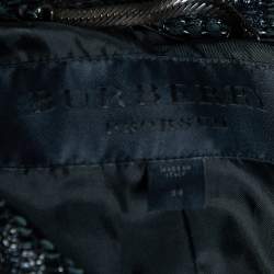 Burberry Prorsum Metallic Embossed Leather Hook Front Jacket S